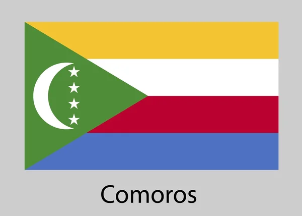 Bandiera delle Comore. Illustrazione vettoriale. — Vettoriale Stock