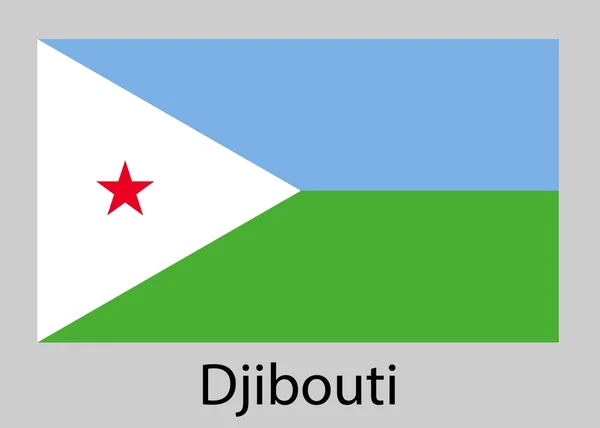 ジブチの国旗。ベクターイラスト. — ストックベクタ