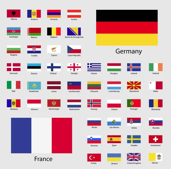 Bandiere dell'Unione europea. Illustrazione vettoriale. — Vettoriale Stock