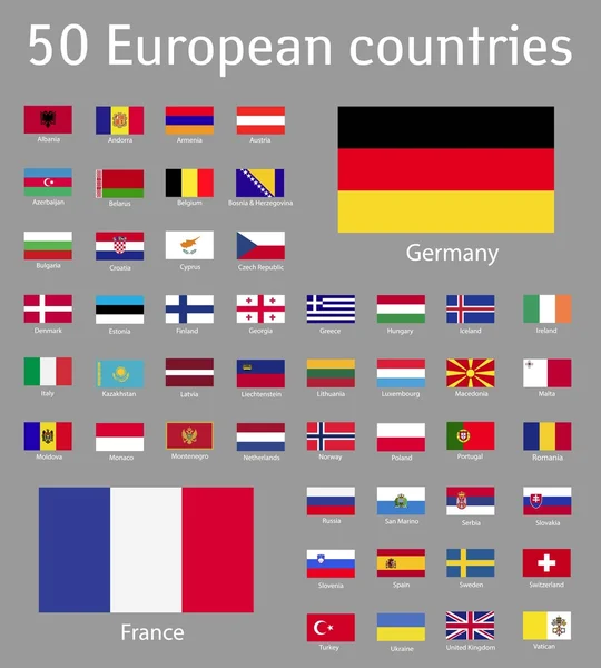 Les drapeaux de l'Union européenne. Illustration vectorielle. — Image vectorielle