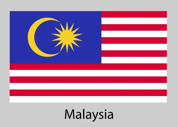 Bandera de Malasia. Ilustración vectorial . — Vector de stock
