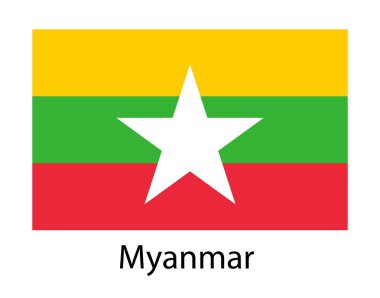 myanmar bayrağı. vektör çizim.