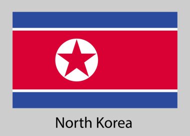 Kuzey Kore bayrağı. vektör çizim.