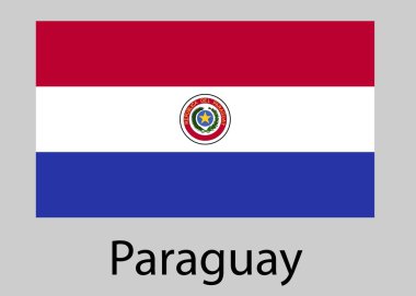 Paraguay Cumhuriyeti bayrağı. Vektör çizim.