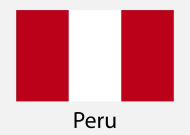 Peru bayrağı. Vektör illüstrasyonu.