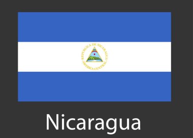 Nikaragua bayrağı. Vektör çizim.