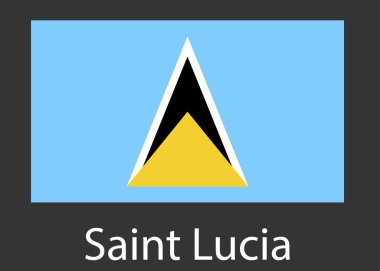 Saint Lusia bayrağı. Vektör çizim.