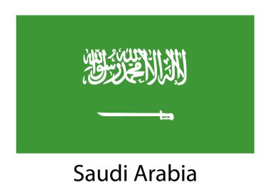 Suudi Arabistan bayrağı. Vektör illüstrasyonu.