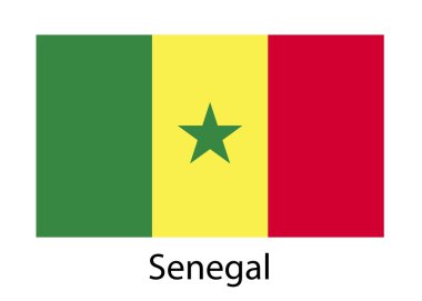 senegal Cumhuriyeti bayrağı. vektör çizim.