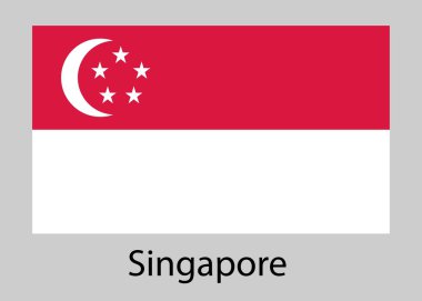 Singapur bayrağı. vektör illüstrasyonu.