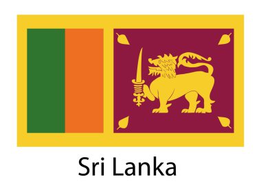 Sri Lanka bayrağı. Vektör çizim.