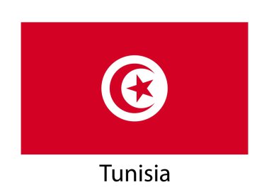 Tunus bayrağı. vektör çizim.