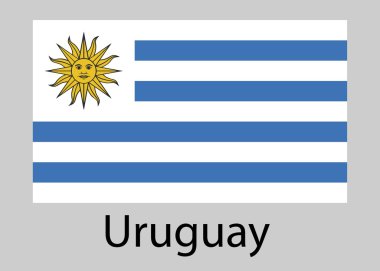 Uruguay bayrağı. Vektör çizim.