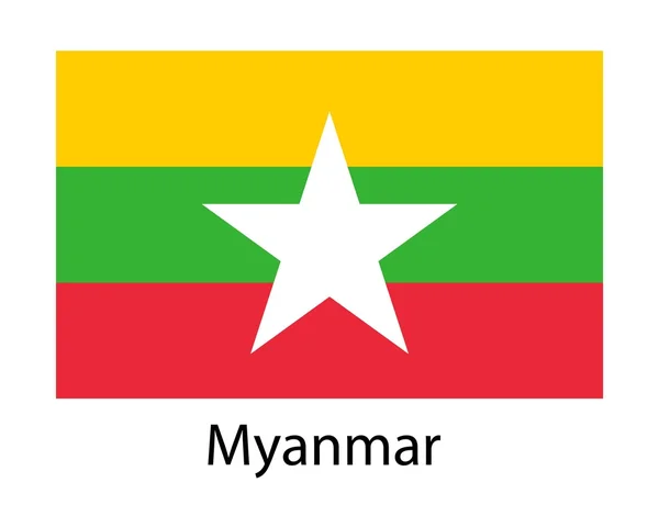 Bandera de Myanmar. Ilustración vectorial . — Vector de stock