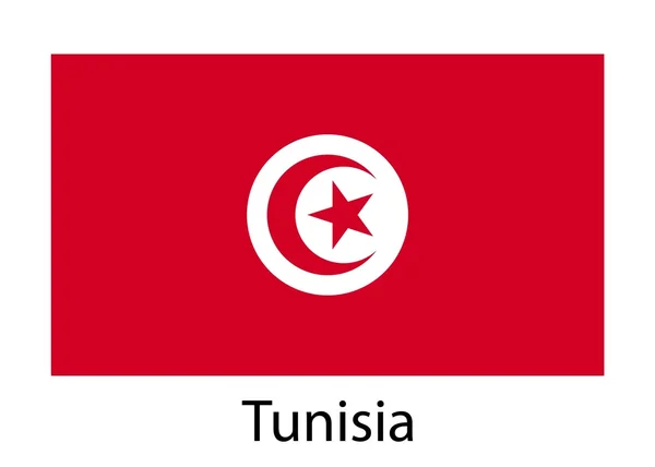 Bandiera della Tunisia. Illustrazione vettoriale . — Vettoriale Stock