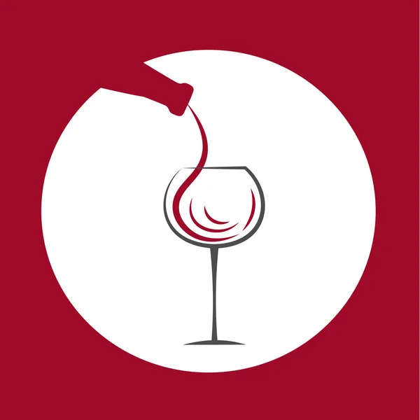 Verre de vin fond blanc — Image vectorielle