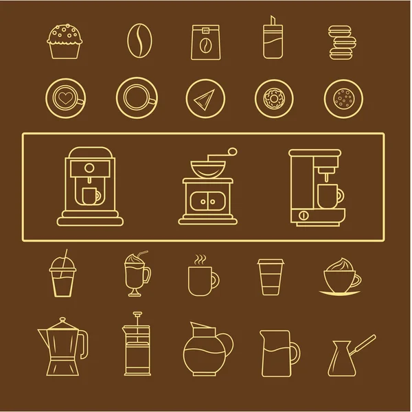 Coffee set icons — Stock Vector