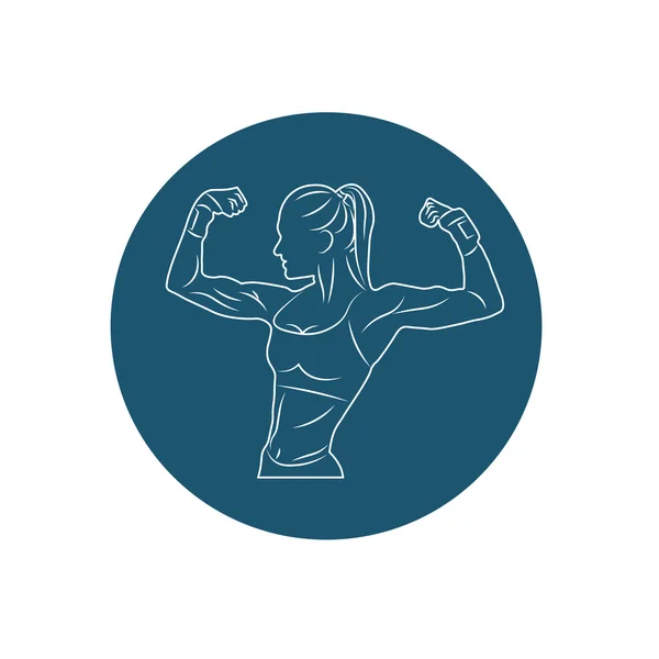 Ikona dziewczyny fitness — Wektor stockowy