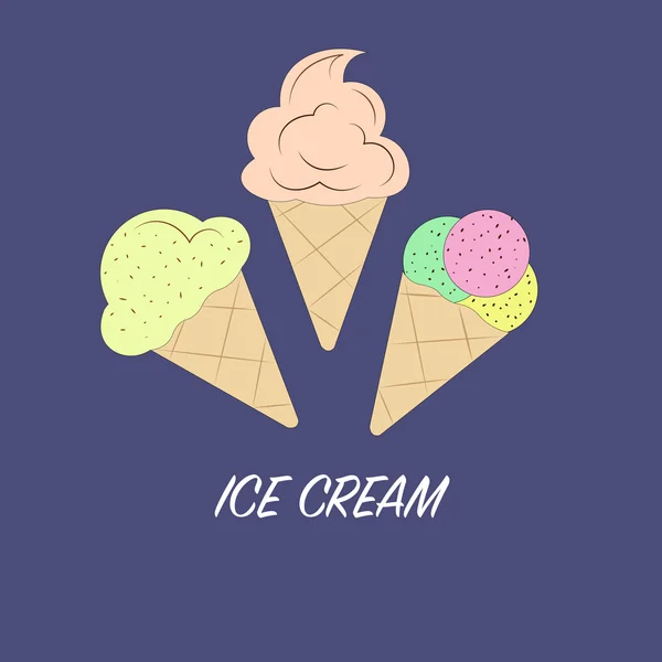 Ice cream icons set — Stock Vector