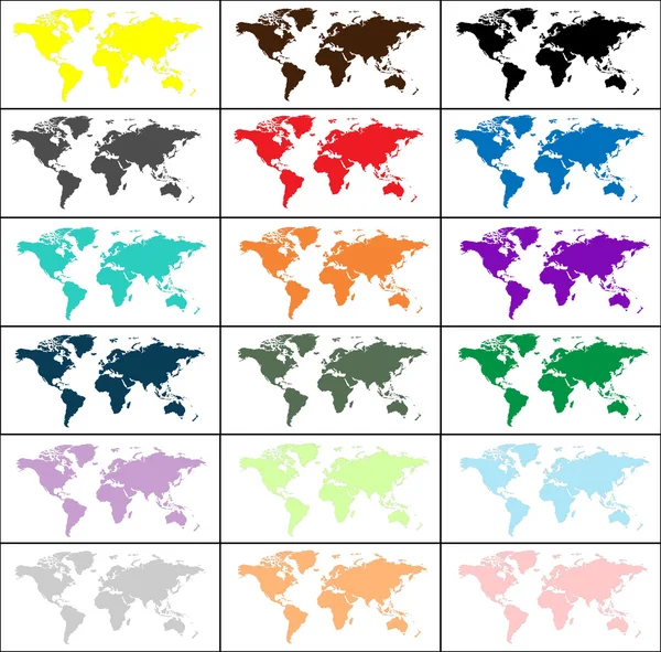 Mapa del mundo Colorido — Vector de stock