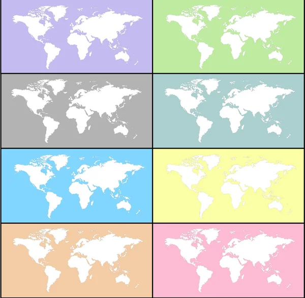 Mapa del mundo Colorido — Archivo Imágenes Vectoriales