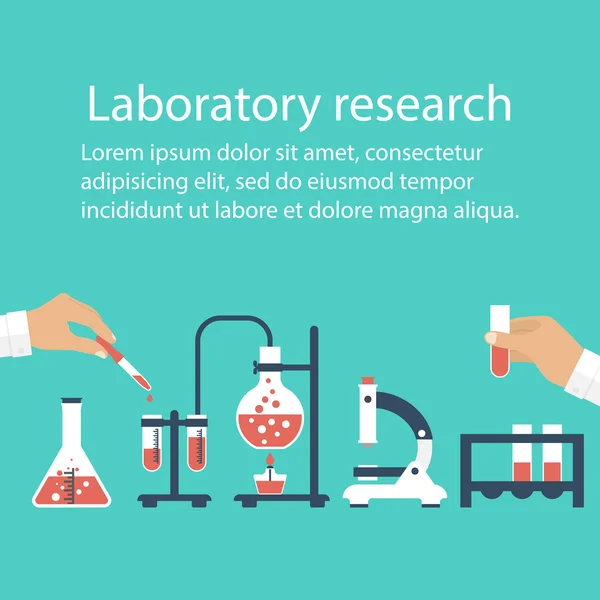 Laboratório Médico. Investigação, ensaios, estudos em química, phy —  Vetores de Stock