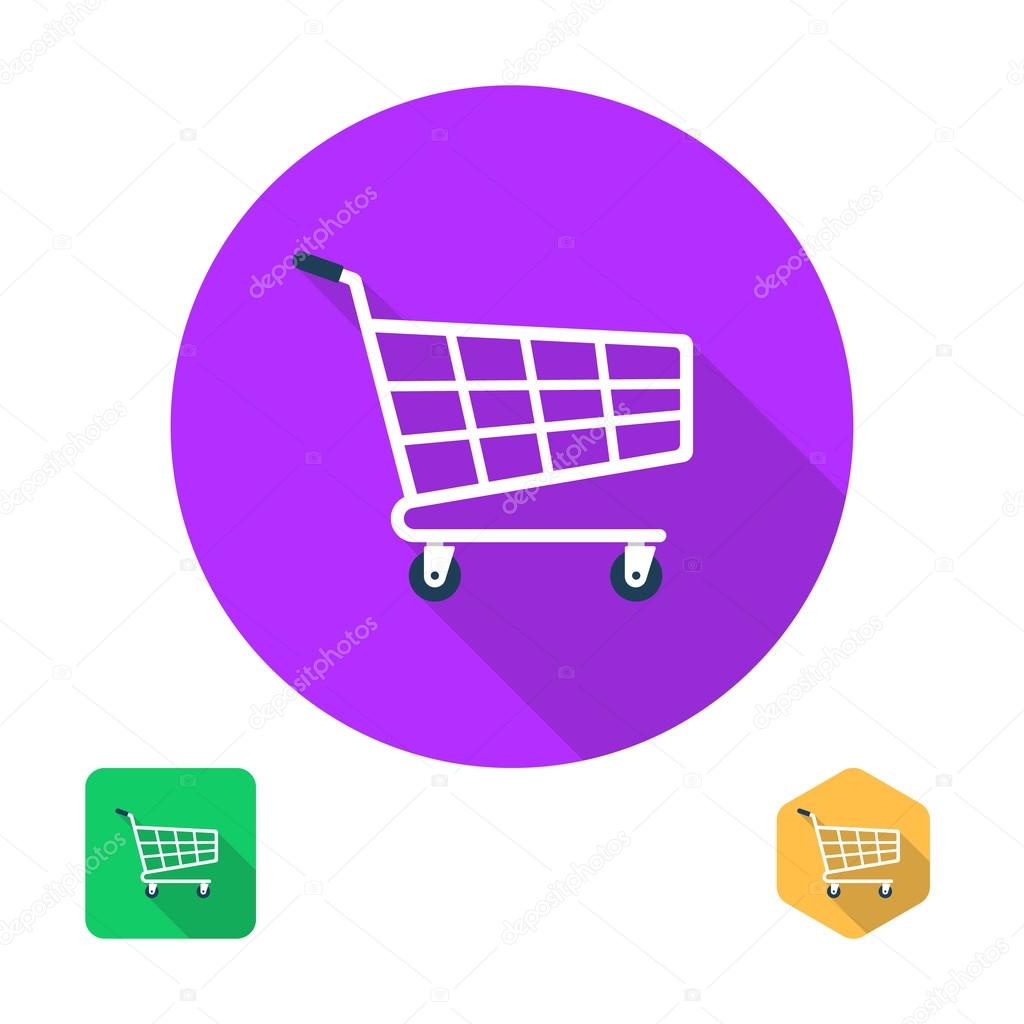 Shopping cart icon. Trolley icon. Supermarket trolley.