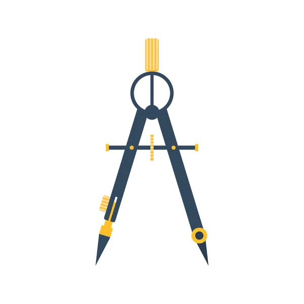 Çizim pusulası. Düz simge vektörü. Teknik takım mimarı, eng