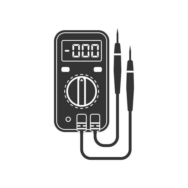 Multímetro digital. Instrumento de medición eléctrico: voltaje, am — Vector de stock