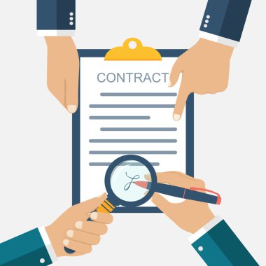 Signing of a treaty business contract. clipart