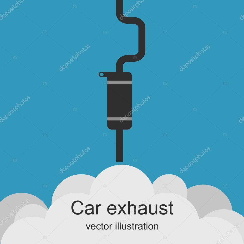 Exhaust pipe of car with the clouds of smoke Stock Vector Image by