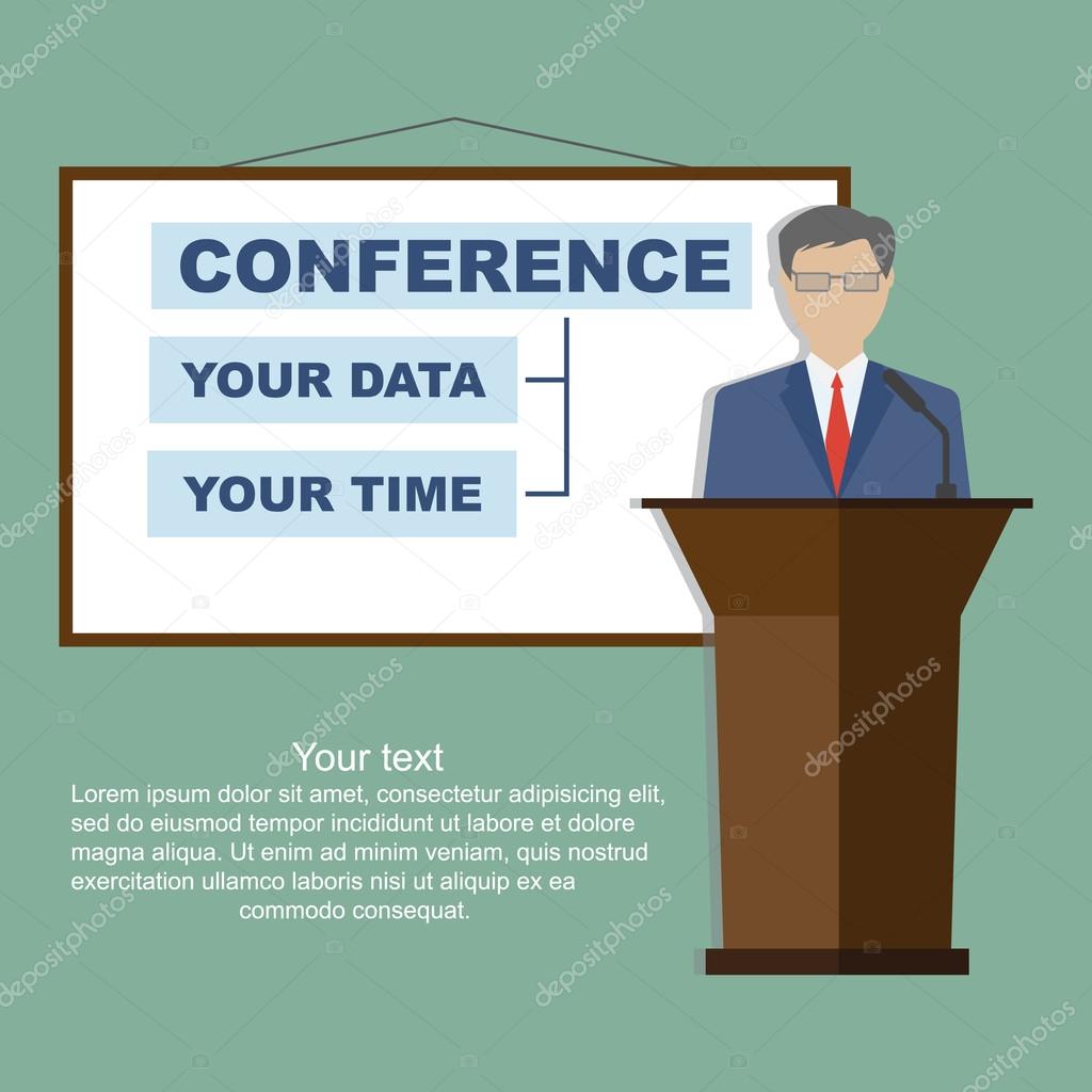 Conference template, vector illustration