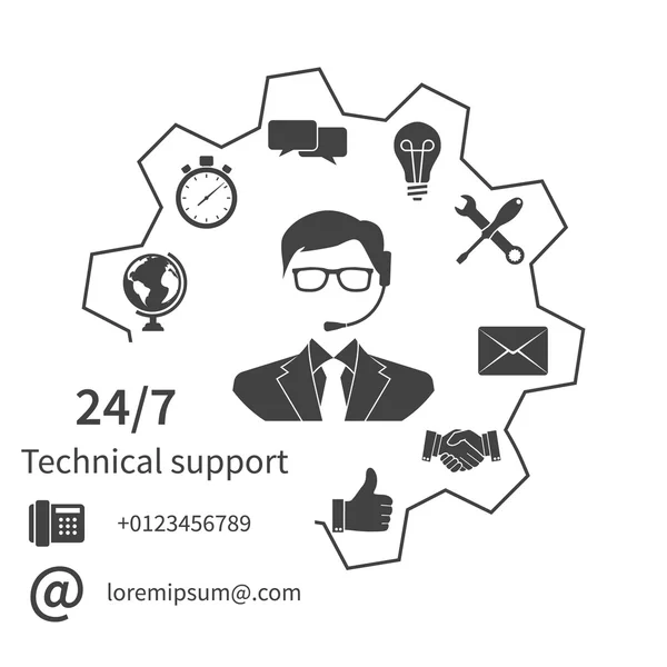 Customer service, technical support, — Stock Vector