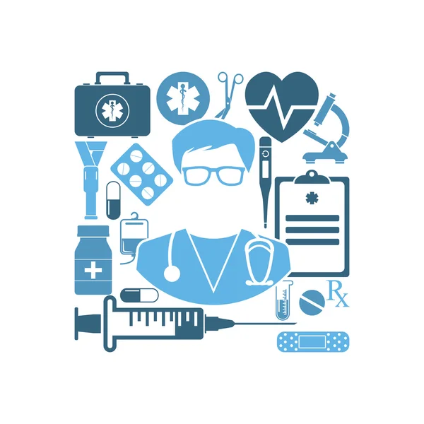 Icono doctor. Antecedentes de medicina abstracta . — Vector de stock