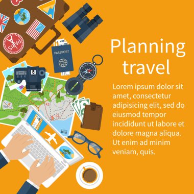 Planlama seyahat. Tatil, gezi, tatil kavramı.