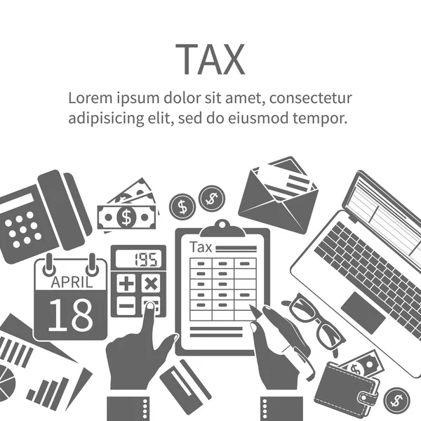 Steuerzahlung. Staatliche Steuern. Staatliche Steuern — Stockvektor