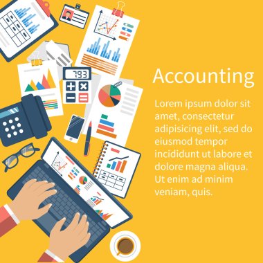 Accounting concept. Organization process