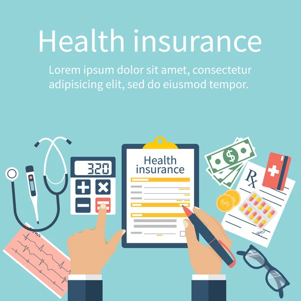 Adam masada sağlık sigortası formunda doldurur