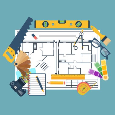 Remodeling planı, inşaat araçları