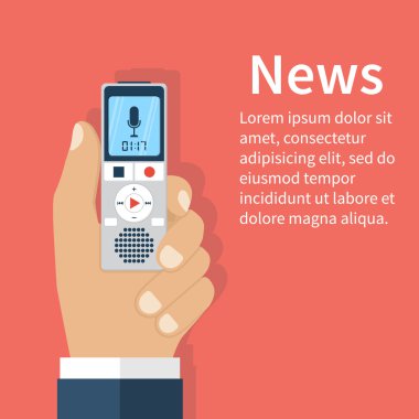 Gazeteci diktafon, kaydedici tutar