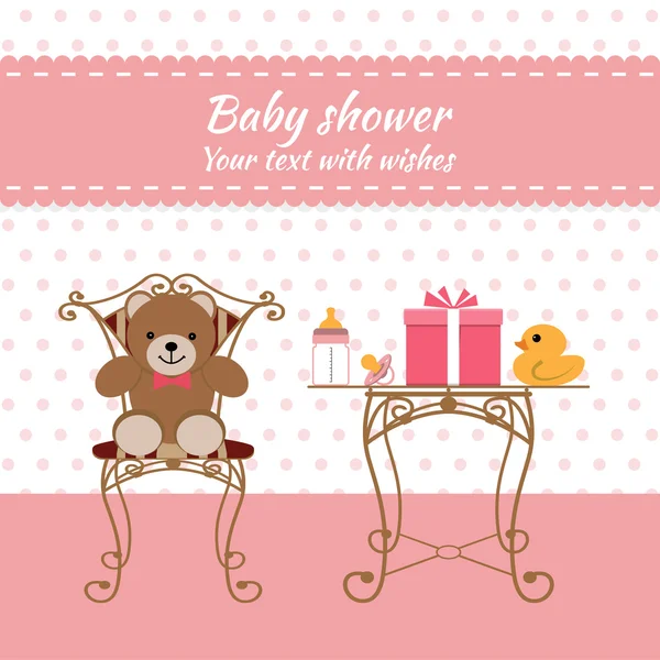 Baby shower girl, — Stock Vector