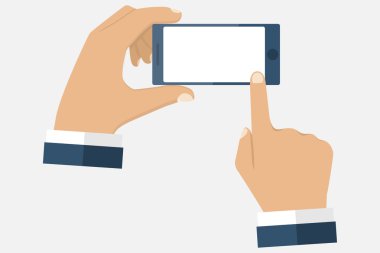 El ele tutuşan akıllı telefon.