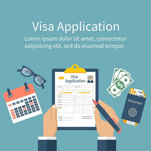 Demande de visa vecteur — Image vectorielle