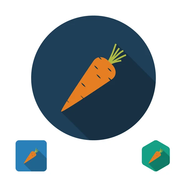 Icono de zanahoria, diseño plano — Vector de stock