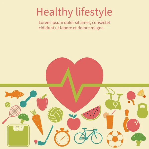 Healthy lifestyle concept — Stock Vector