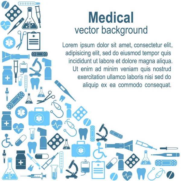 Sfondo icone mediche e segno — Vettoriale Stock