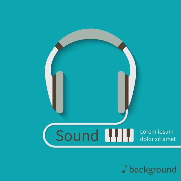 Fond musical avec écouteurs — Image vectorielle