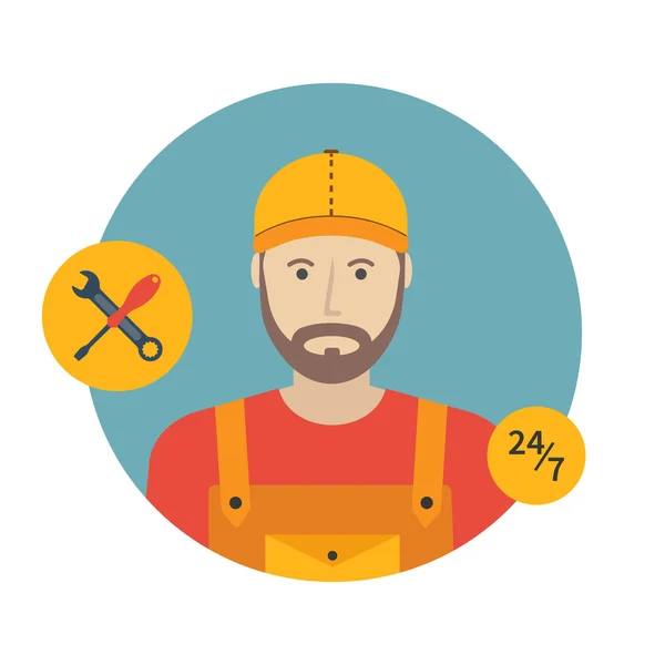 Repairman-ikonen. Platt design, vektor illustration. — Stock vektor