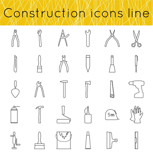 Construção ícones linha —  Vetores de Stock
