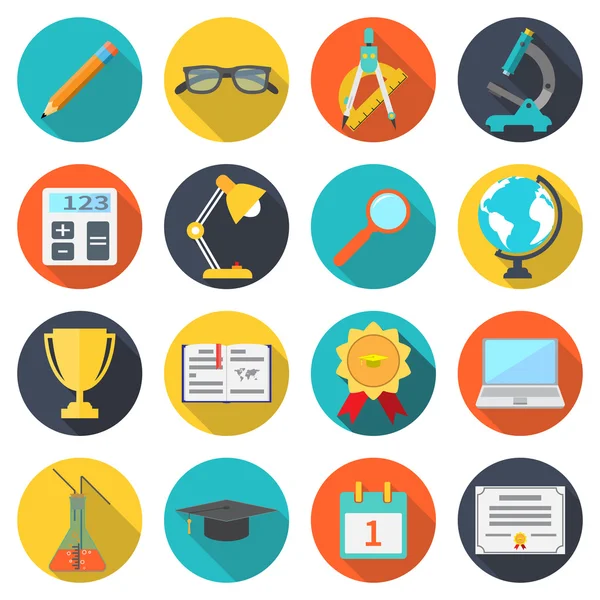 Set icons education — Stock Vector